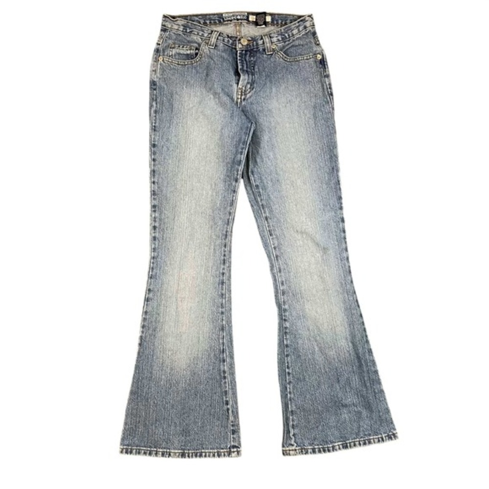 Vintage Limited Too Snoopy Joe Cool Flare Jeans Girls Size 3 JR Medium Wash - Picture 2 of 7